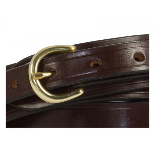 Stockwood Wide Bridle Leather Belt in Nut & Brass - Size 38&quot; Waist - Perfect (made wrong ...